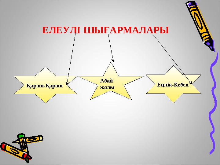 ЕЛЕУЛІ ШЫҒАРМАЛАРЫ Қараш-Қараш Абай жолы Еңлік-Кебек