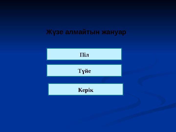 Жүзе алмайтын жануар Піл Түйе Керік