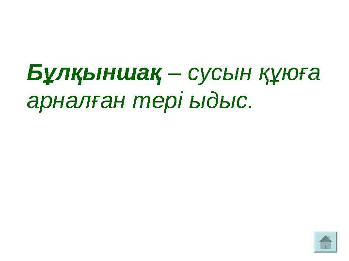 Бұлқыншақ – сусын құюға арналған тері ыдыс.