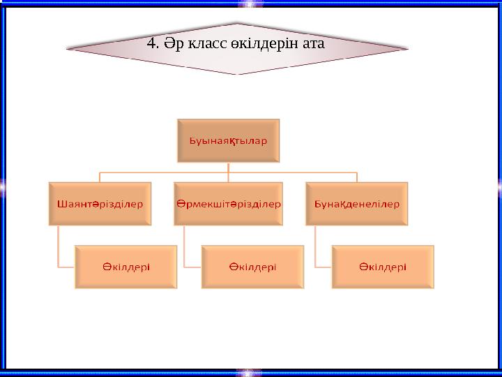 4. Әр класс өкілдерін ата