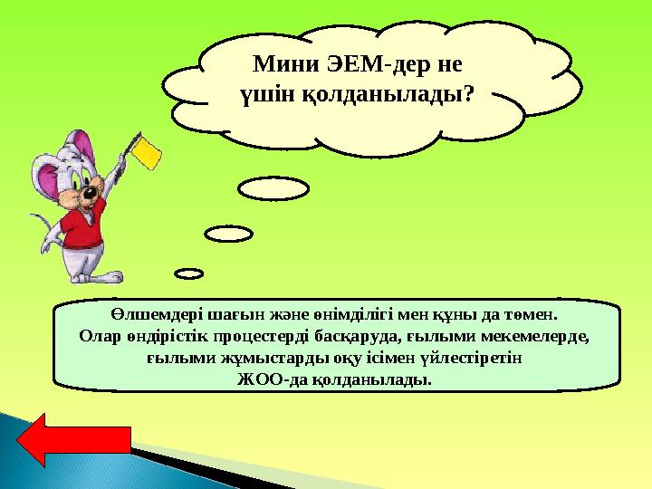 Мини ЭЕМ-дер не үшін қолданылады? Өлшемдері шағын және өнімділігі мен құны да төмен. Олар өндірістік процестерді басқаруда, ғы