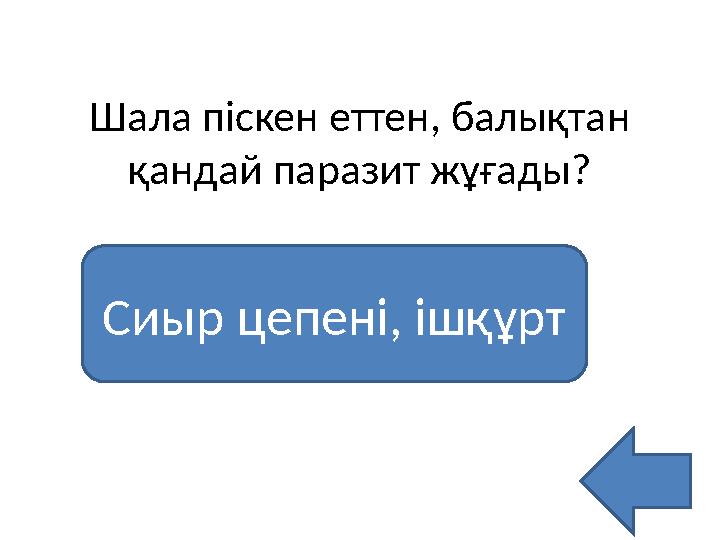 Шала піскен еттен, балықтан қандай паразит жұғады? Сиыр цепені, ішқұрт