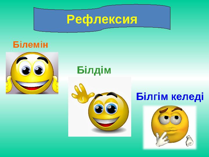 Рефлексия Білемін Білгім келеді Білдім