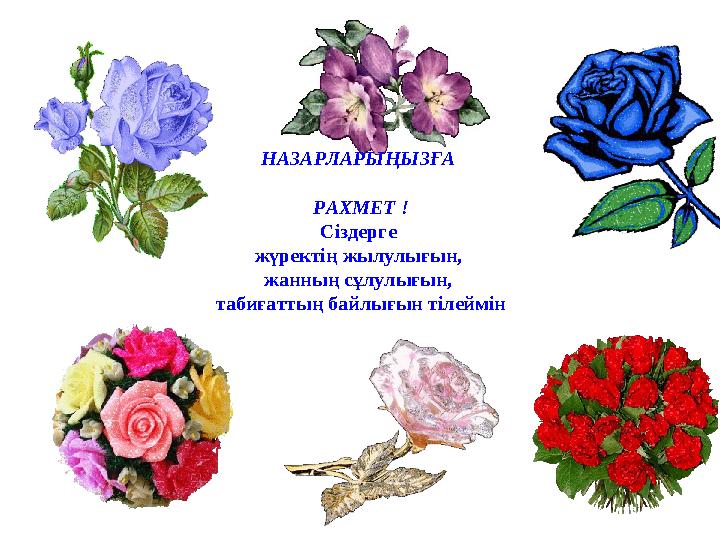 НАЗАРЛАРЫҢЫЗҒА РАХМЕТ ! Сіздерге жүректің жылулығын, жанның сұлулығын, табиғаттың байлығын тілеймін