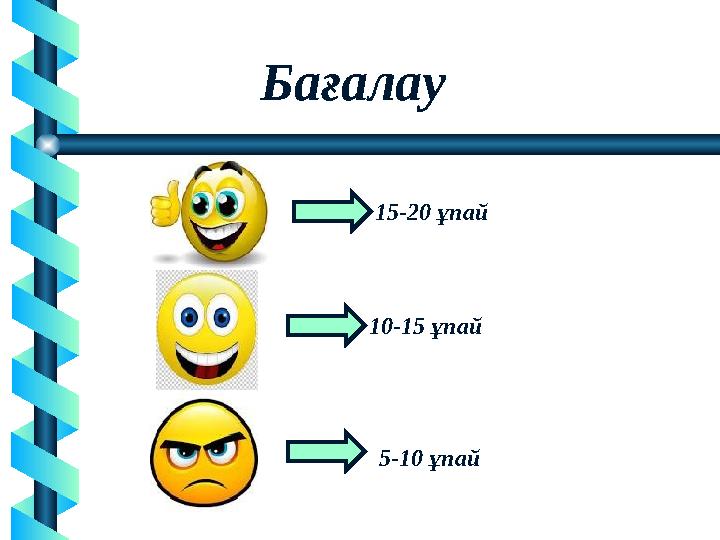 Бағалау 15-20 ұпай 5-10 ұпай 10-15 ұпай