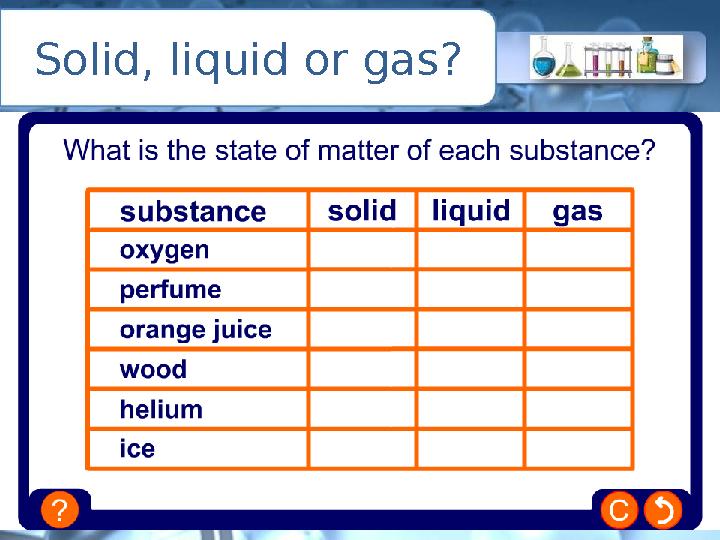 Solid, liquid or gas?