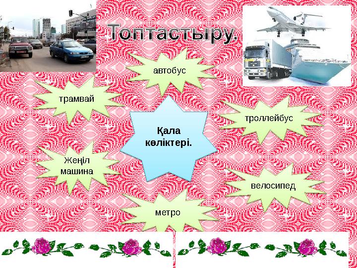 Қала көліктері. Қала көліктері.трамвай трамвайавтобус автобустроллейбус троллейбусвелосипед велосипедметро метроЖеңіл ма