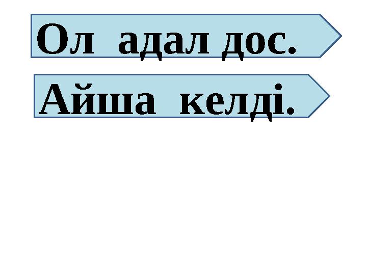Ол адал дос. Айша келді.