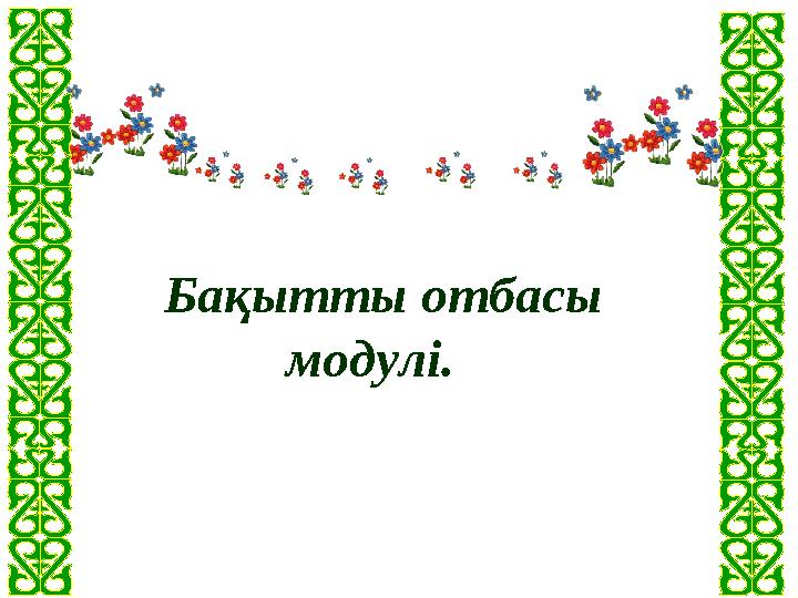 Бақытты отбасы модулі.