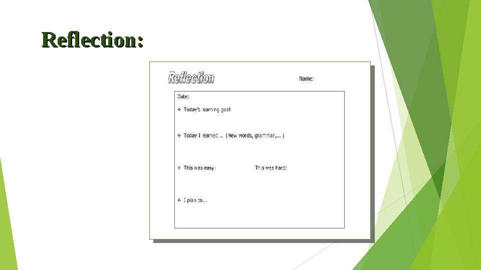 Reflection:Reflection: