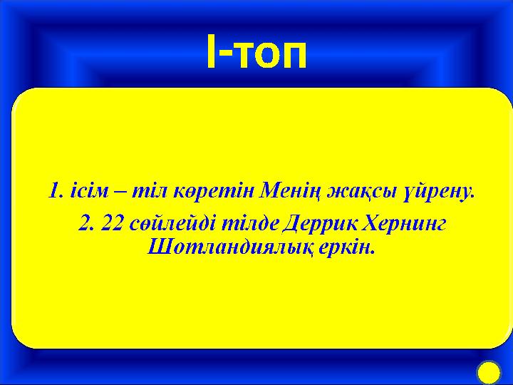 І-топ ісім – тіл көретін Менің жақсы үйрену. 22 сөйлейді тілде Деррик Хернинг Шотландиялық еркін