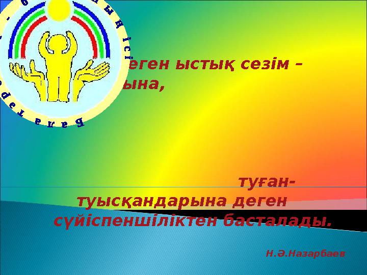 Отанға деген ыстық сезім – жақындарына,