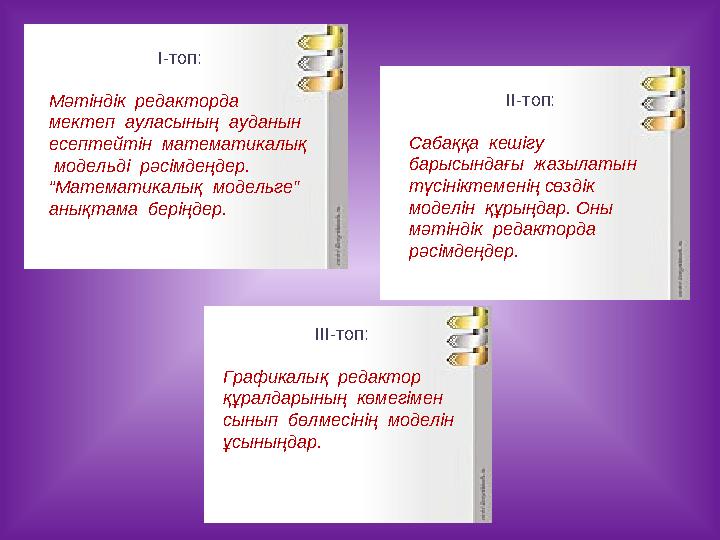 І-топ: Мәтіндік редакторда мектеп ауласының ауданын есептейтін математикалық модельді рәсімдеңдер. “Математикалық м