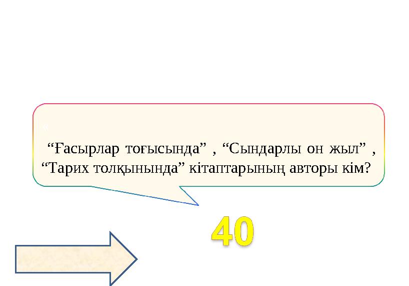 « “Ғасырлар тоғысында” , “Сындарлы он жыл” , “Тарих толқынында” кітаптарының авторы кім?
