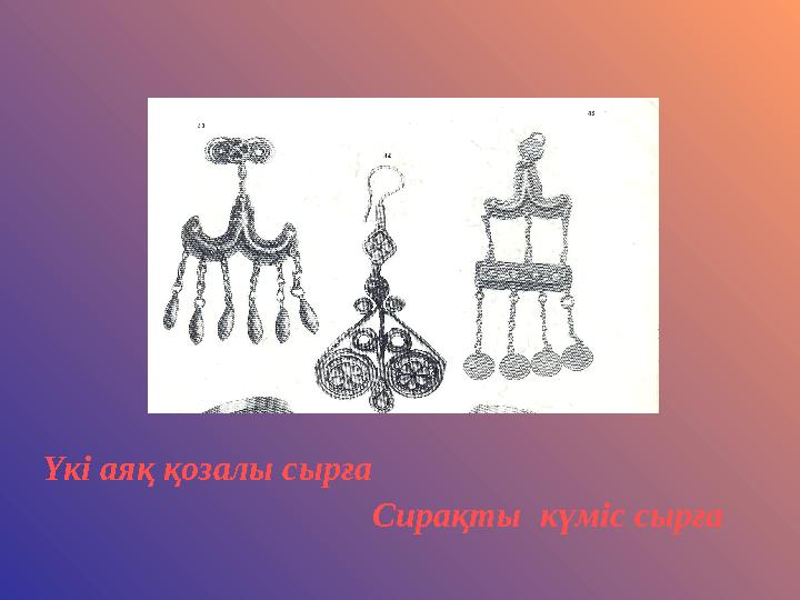 Үкі аяқ қозалы сырға Сирақты күміс сырға
