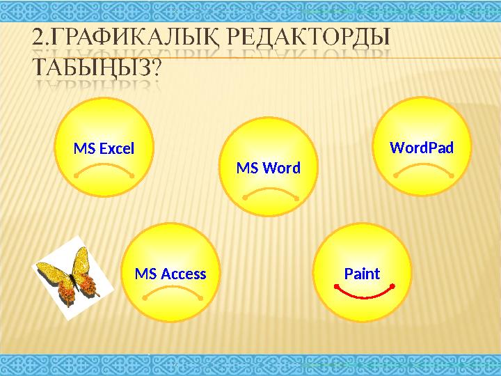 MS Excel WordPad MS Word MS Access Paint