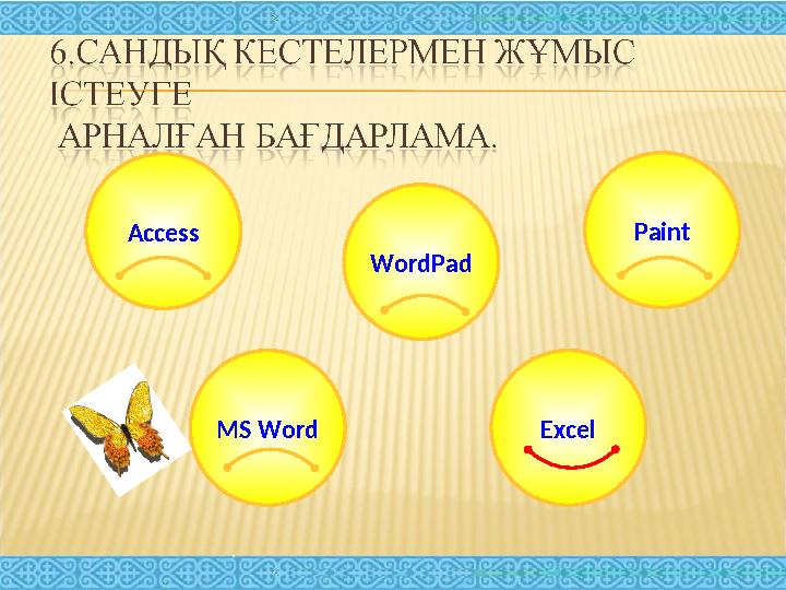 Access Paint WordPad MS Word Excel