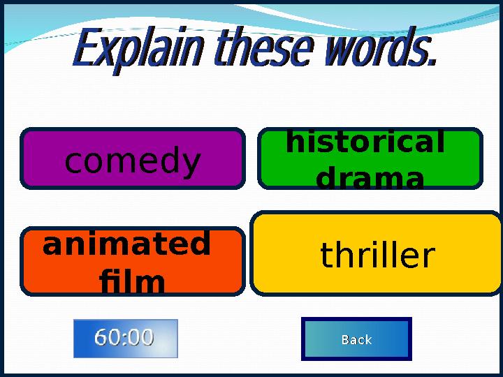 comedy animated film thriller historical drama BackBack