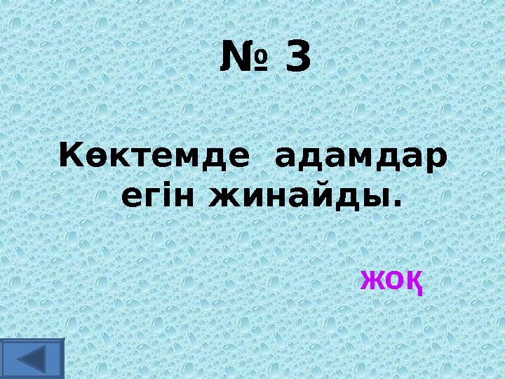 № 3 Көктемде адамдар егін жинайды. жоқ