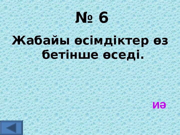 № 6 Жабайы өсімдіктер өз бетінше өседі. иә