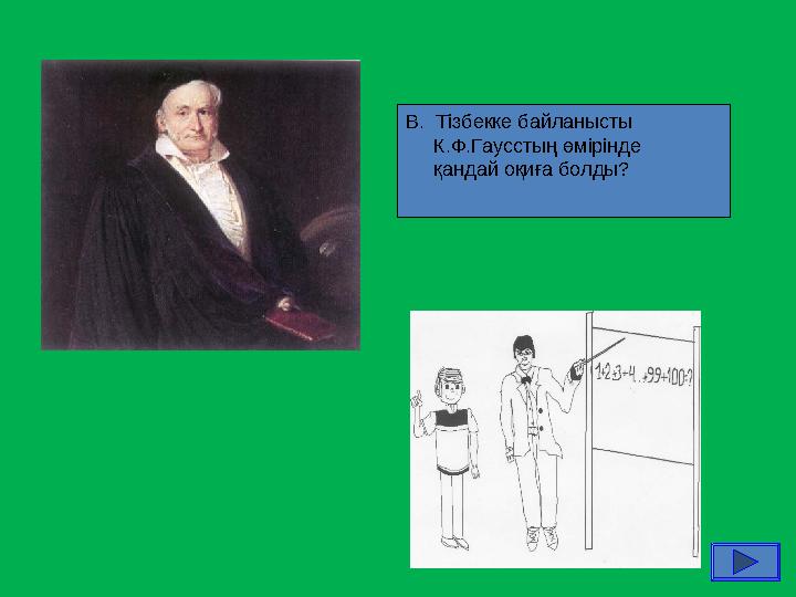 В. Тізбекке байланысты К.Ф.Гаусстың өмірінде қандай оқиға болды?