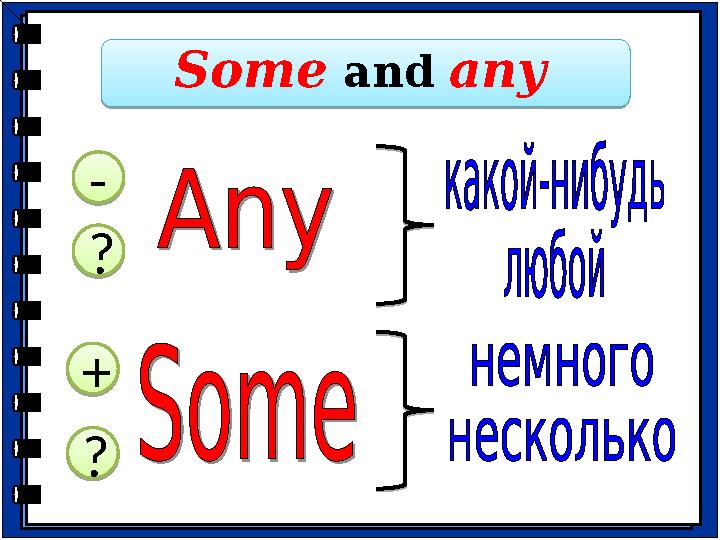 Some and any - ? + ? - ? + ?