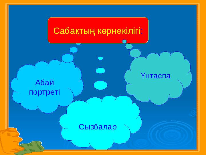 Абай портреті Сабақтың көрнекілігі : Сызбалар Үнтаспа