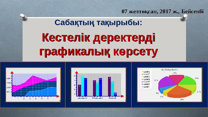 Сабақтың тақырыбы: Кестелік деректерді Кестелік деректерді графикалық көрсетуграфикалық көрсету 0707 желтоқсан, 2017 ж., Бейсе