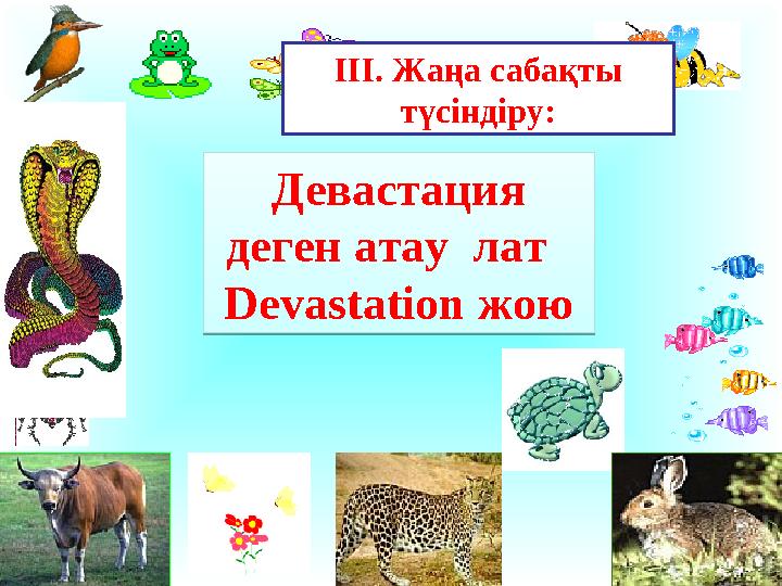 Девастация деген атау лат Devastation жою III. Жаңа сабақты түсіндіру:Девастация деген атау лат Devastation жою