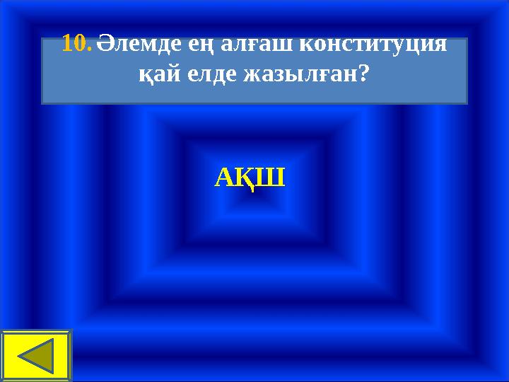 АҚШ10. Әлемде ең алғаш конституция қай елде жазылған?