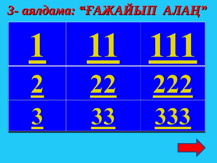 3- аялдама: “ҒАЖАЙЫП АЛАҢ”3- аялдама: “ҒАЖАЙЫП АЛАҢ”