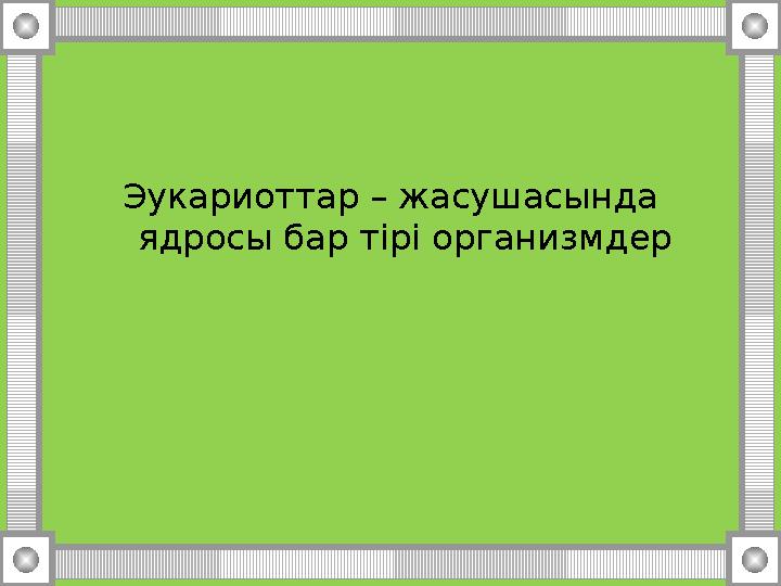 Эукариоттар – жасушасында ядросы бар тірі организмдер