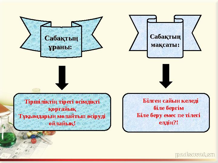 Сабақтың Сабақтың ұраны:ұраны: Тіршіліктің тірегі өсімдікті қорғайық Тұқымдарын молайтып өсіруді ойлайық! Сабақтың Сабақты