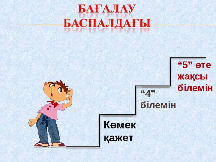 “ 5” өте жақсы білемін “ 4” білемін Көмек қажет