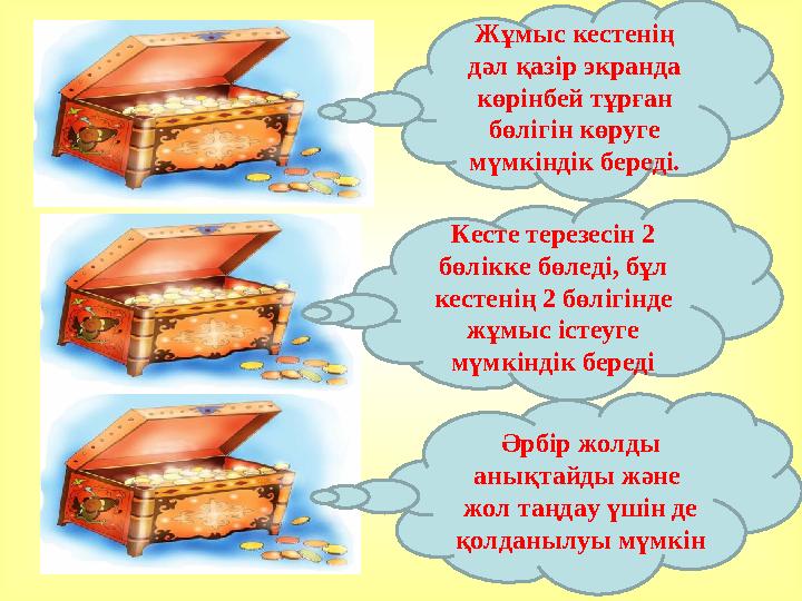 Айналдыру жолағы деген не? Бөлудің кішкене белгісінің міндеті? Жол номерінің міндеті? Жұмыс кестенің дәл қазір экранда көрі