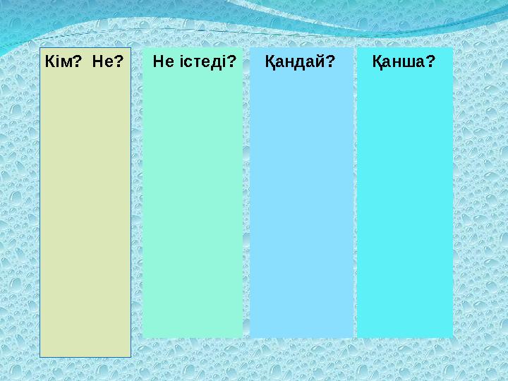 Кім? Не? Не істеді? Қандай? Қанша?