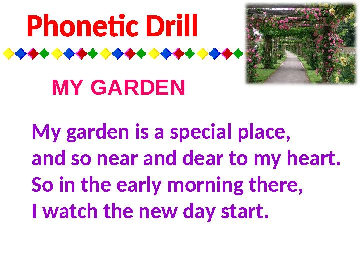 My garden is a special place, and so near and dear to my heart. So in the early morning there, I watch the new day start. MY