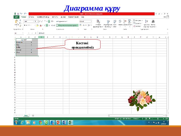 Кестені ерекшелейміз Диаграмма құру
