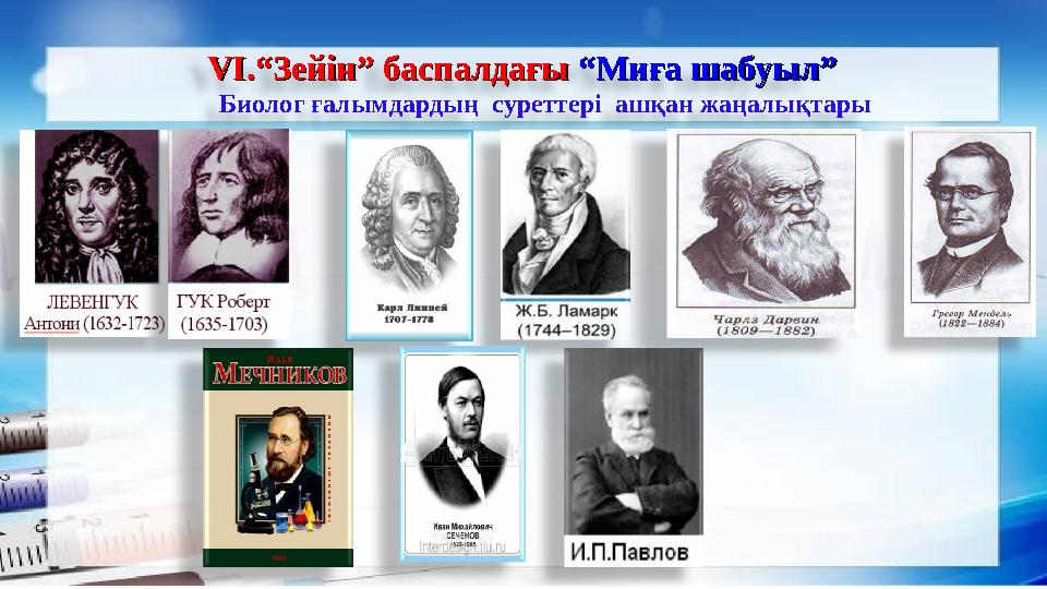 VV І.“Зейін” баспалдағы І.“Зейін” баспалдағы “Миға шабуыл”“Миға шабуыл” Биолог ғалымдардың суреттері ашқан