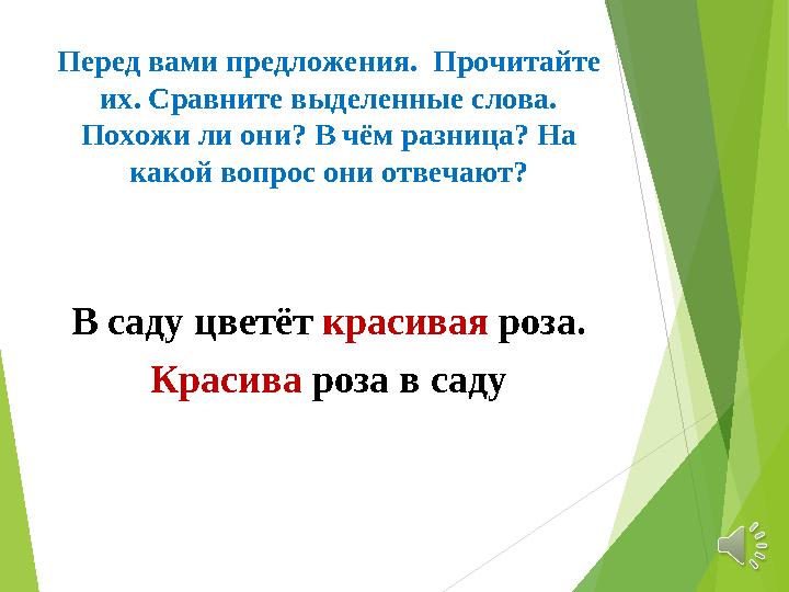 Перед вами предложения. Прочитайте их. Сравните выделенные слова. Похожи ли они? В чём разница? На какой вопрос они отвечают