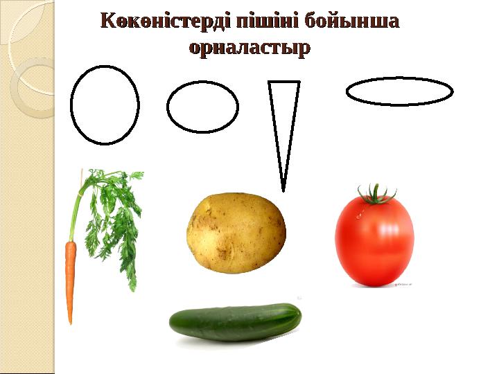 Көкөністерді пішіні бойынша Көкөністерді пішіні бойынша орналастырорналастыр