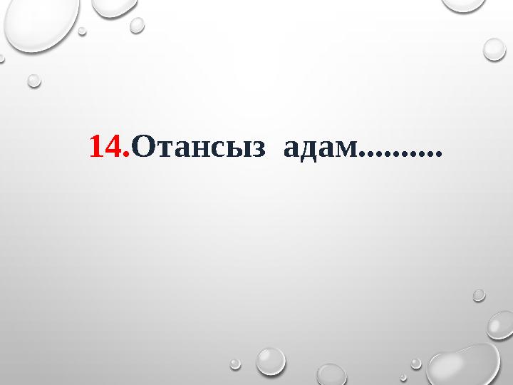 14. Отансыз адам..........