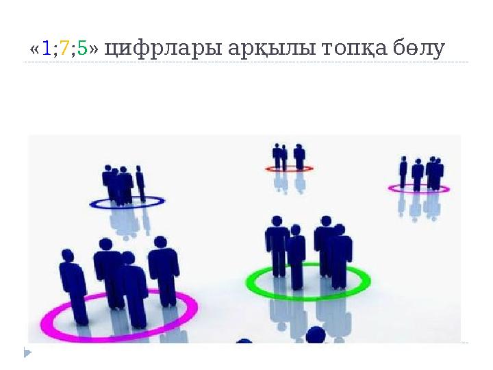 « 1 ; 7 ; 5 » цифрлары арқылы топқа бөлу