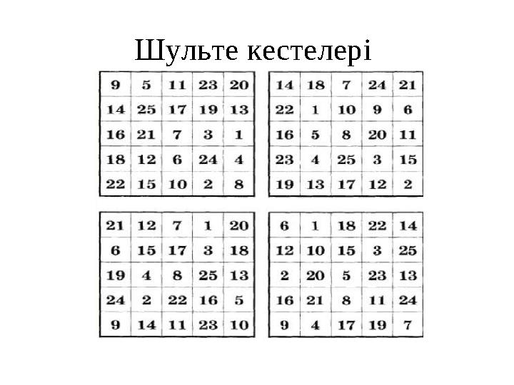 Шульте кестелері