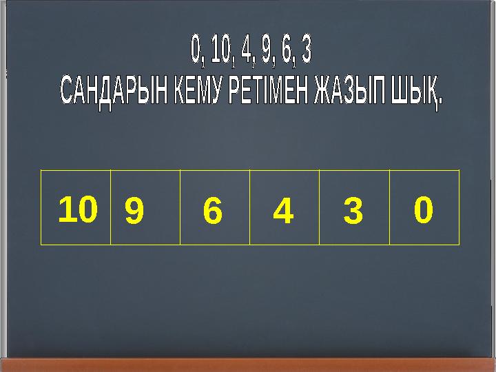 10 9 6 4 3 0
