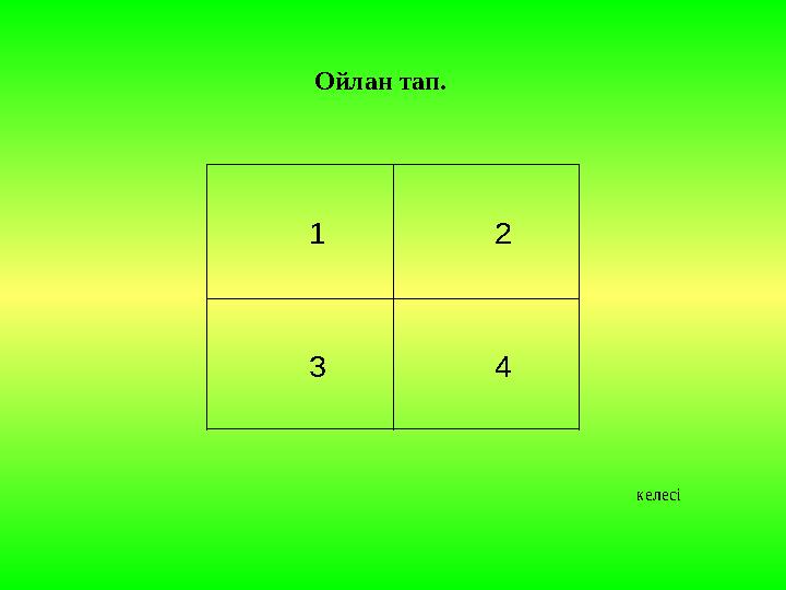 келес і 1 2 3 4Ойлан тап.