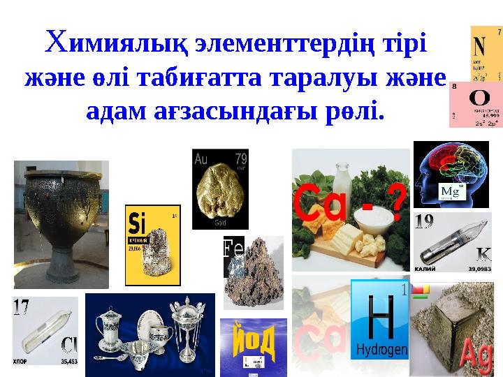 Х имиялық элементтердің тірі және өлі табиғатта таралуы және адам ағзасындағы рөлі.