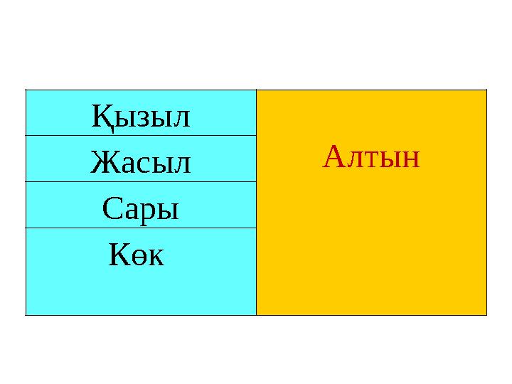 Қызыл Алтын Жасыл Сары Көк