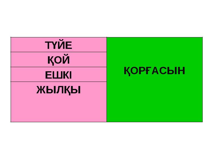 ТҮЙЕ ҚОРҒАСЫНҚОЙ ЕШКІ ЖЫЛҚЫ
