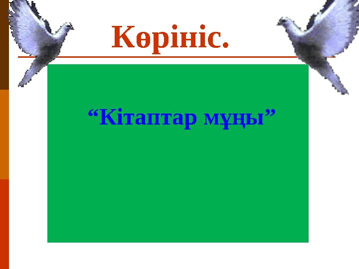 Көрініс. “ Кітаптар мұңы”